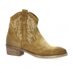 Metisse Boots cuir velours taupe