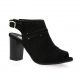 Pao Nu pieds cuir velours noir