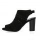 Pao Nu pieds cuir velours noir