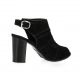 Pao Nu pieds cuir velours noir