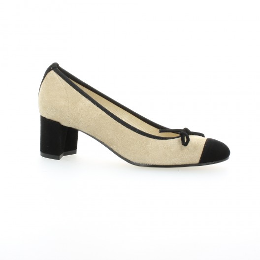 Elizabeth stuart Escarpins cuir velours noir/sable