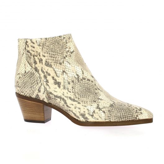 Reqins Boots cuir serpent beige