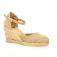 Pao Espadrille cuir velours camel