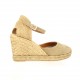 Pao Espadrille cuir velours camel