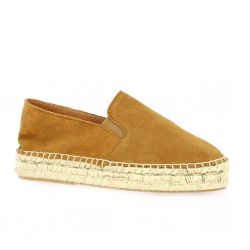 Pao Espadrille cuir velours whisky