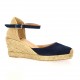 Pao Espadrille cuir velours marine