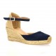 Pao Espadrille cuir velours marine