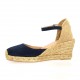 Pao Espadrille cuir velours marine