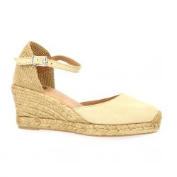 Pao Espadrille cuir velours sable