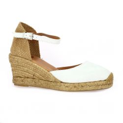 Pao Espadrille velours lamine blanc