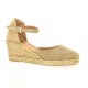 Pao Espadrille cuir velours camel