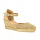 Pao Espadrille cuir velours camel