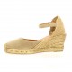 Pao Espadrille cuir velours camel