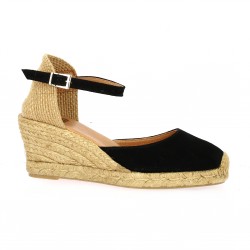 Pao Espadrille cuir velours noir