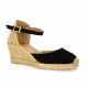 Pao Espadrille cuir velours noir