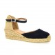 Pao Espadrille cuir velours marine