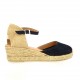 Pao Espadrille cuir velours marine