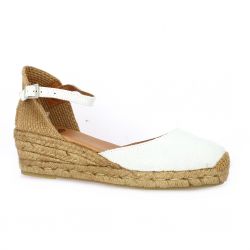 Pao Espadrille velours lamine blanc