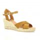 Pao Espadrille cuir velours whisky
