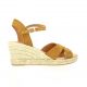 Pao Espadrille cuir velours whisky