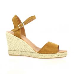 Pao Espadrille cuir velours whisky