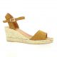 Pao Espadrille cuir velours whisky