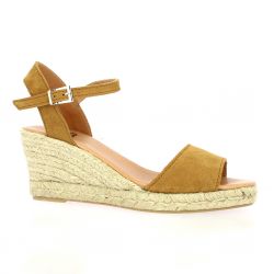 Pao Espadrille cuir velours whisky