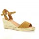 Pao Espadrille cuir velours whisky