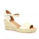 Pao Espadrille velours lamine beige