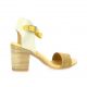 So send Nu pieds cuir velours camel/or