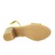 So send Nu pieds cuir velours camel/or