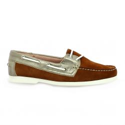 Latina Mocassins cuir velours cognac