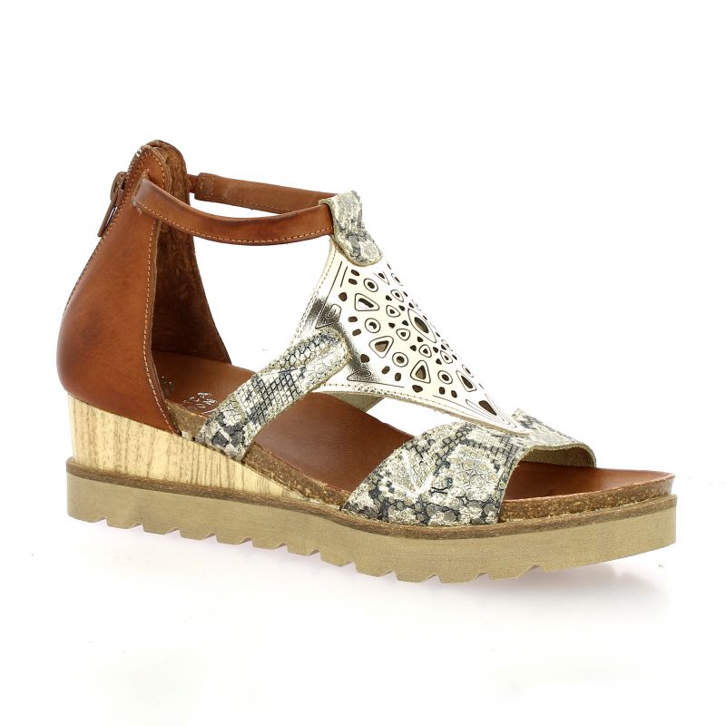 Bianca moon chaussures nupieds cuir laminé or 1085