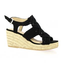 Cassis Nu pieds toile noir