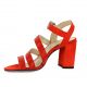 Pao Nu pieds cuir serpent rouge