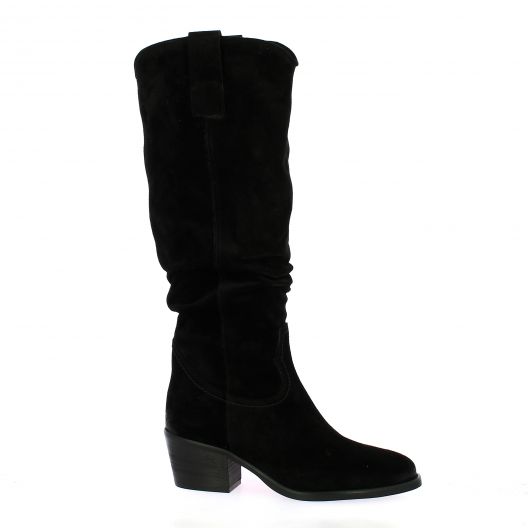 Gaia Bottes cuir velours noir