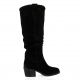 Gaia Bottes cuir velours noir