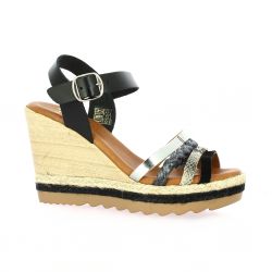 Ettê Nu pieds cuir noir
