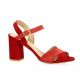 Cor by andy Nu pieds cuir velours rouge