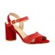 Cor by andy Nu pieds cuir velours rouge