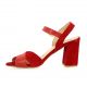 Cor by andy Nu pieds cuir velours rouge