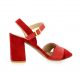 Cor by andy Nu pieds cuir velours rouge