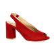 Cor by andy Nu pieds cuir velours rouge