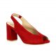 Cor by andy Nu pieds cuir velours rouge