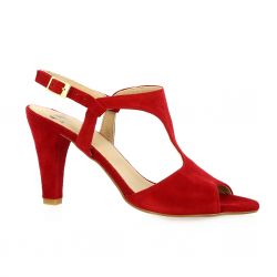 Cor by andy Nu pieds cuir velours rouge