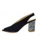 Cor by andy Nu pieds cuir velours marine
