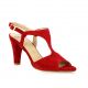 Cor by andy Nu pieds cuir velours rouge