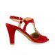 Cor by andy Nu pieds cuir velours rouge