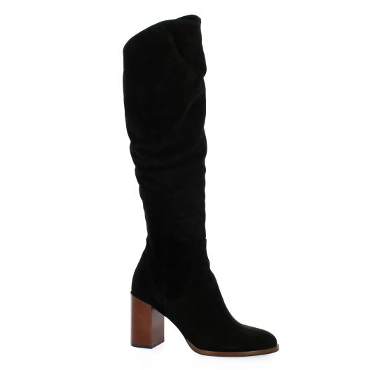 Fremilu Bottes cuir velours noir