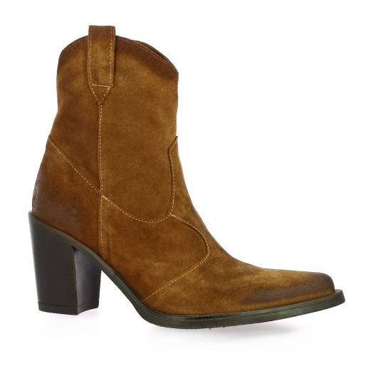 Emanuele Crasto Boots cuir velours cognac